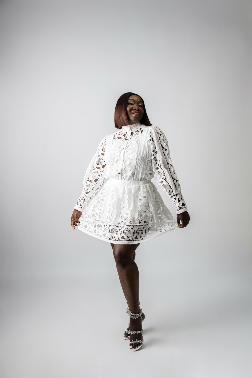 Lace Mini Co-Ord Set | Women's Luxury Matching Set | LoreGoldLuxe