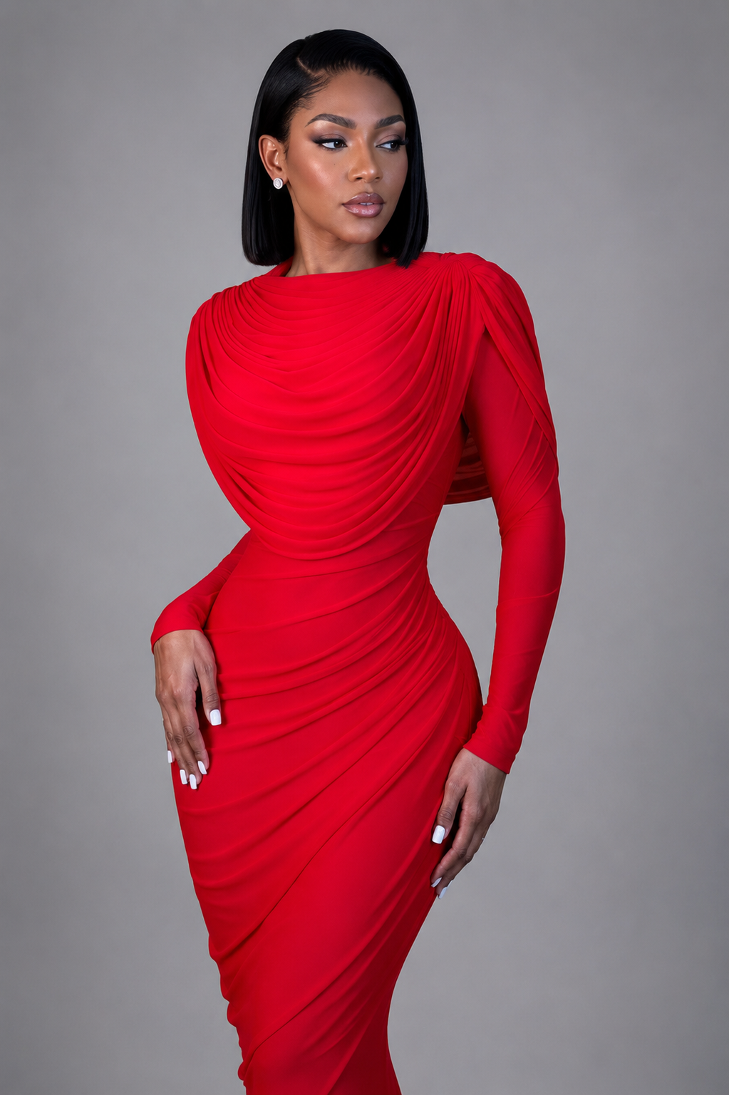 Zaria Draped Maxi Dress