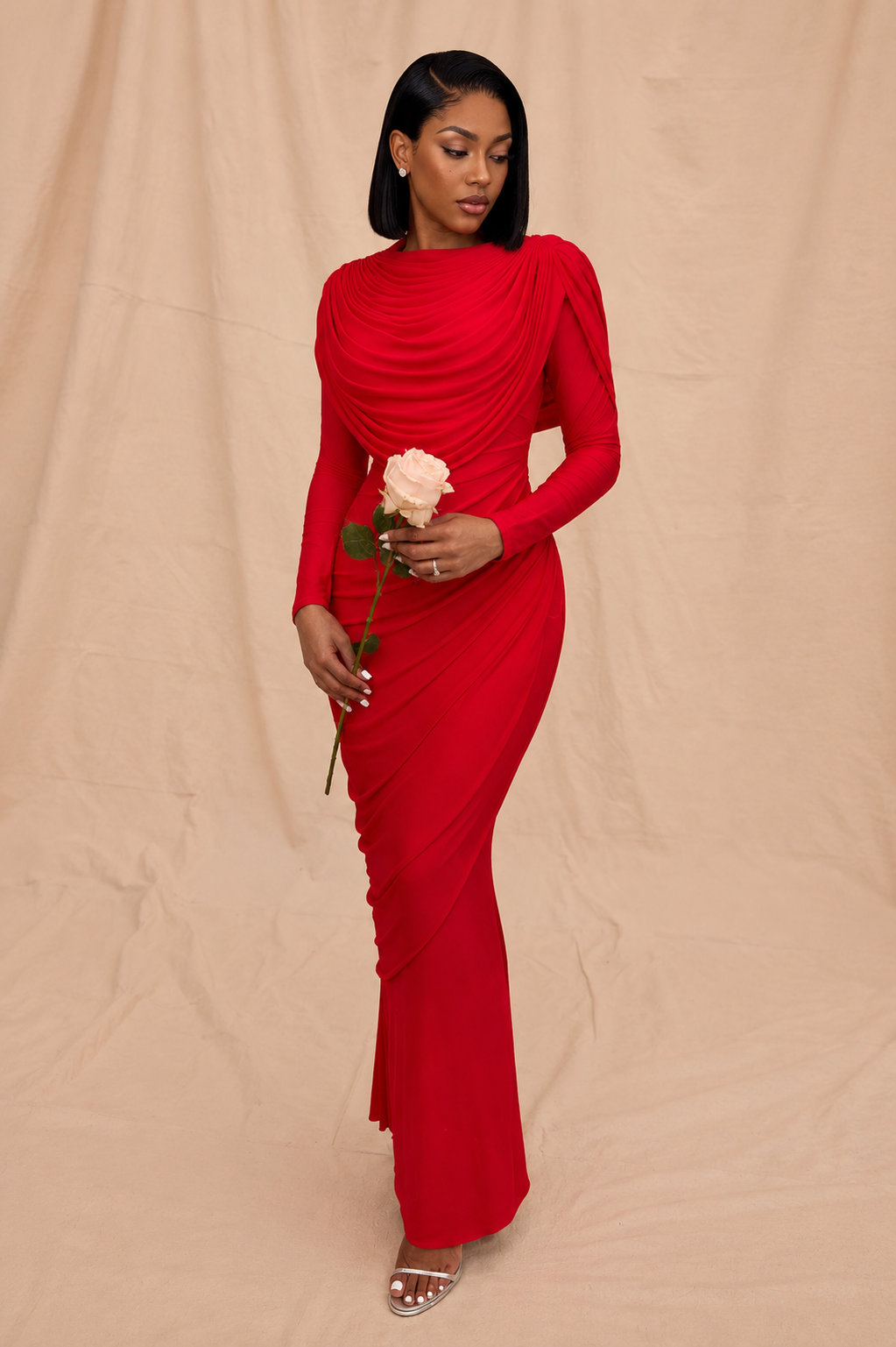 Zaria Draped Maxi Dress