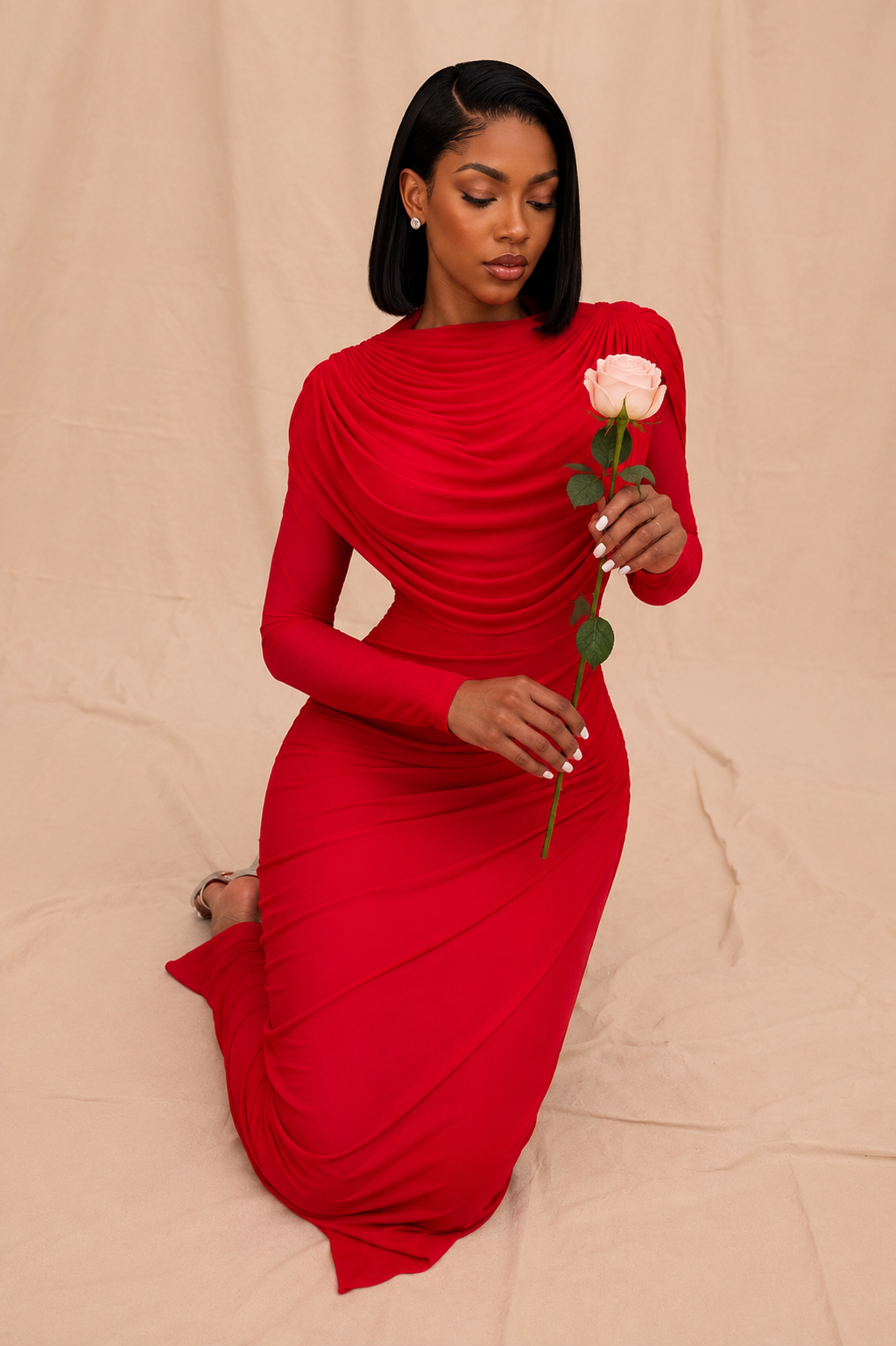 Zaria Draped Maxi Dress