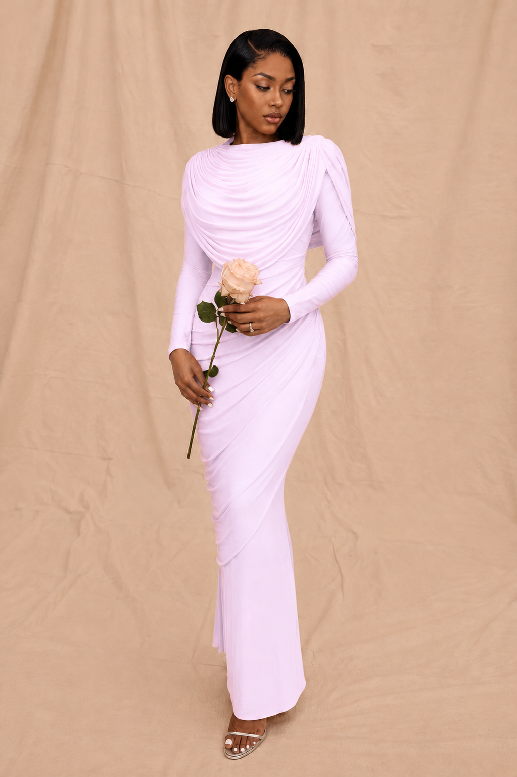 Zaria Draped Maxi Dress