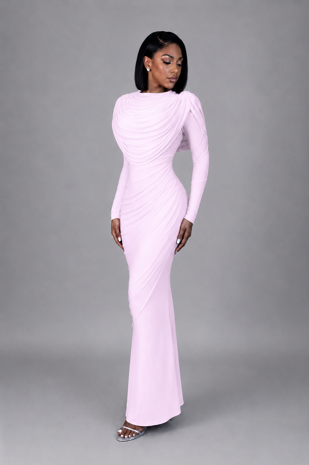 Zaria Draped Maxi Dress yellow