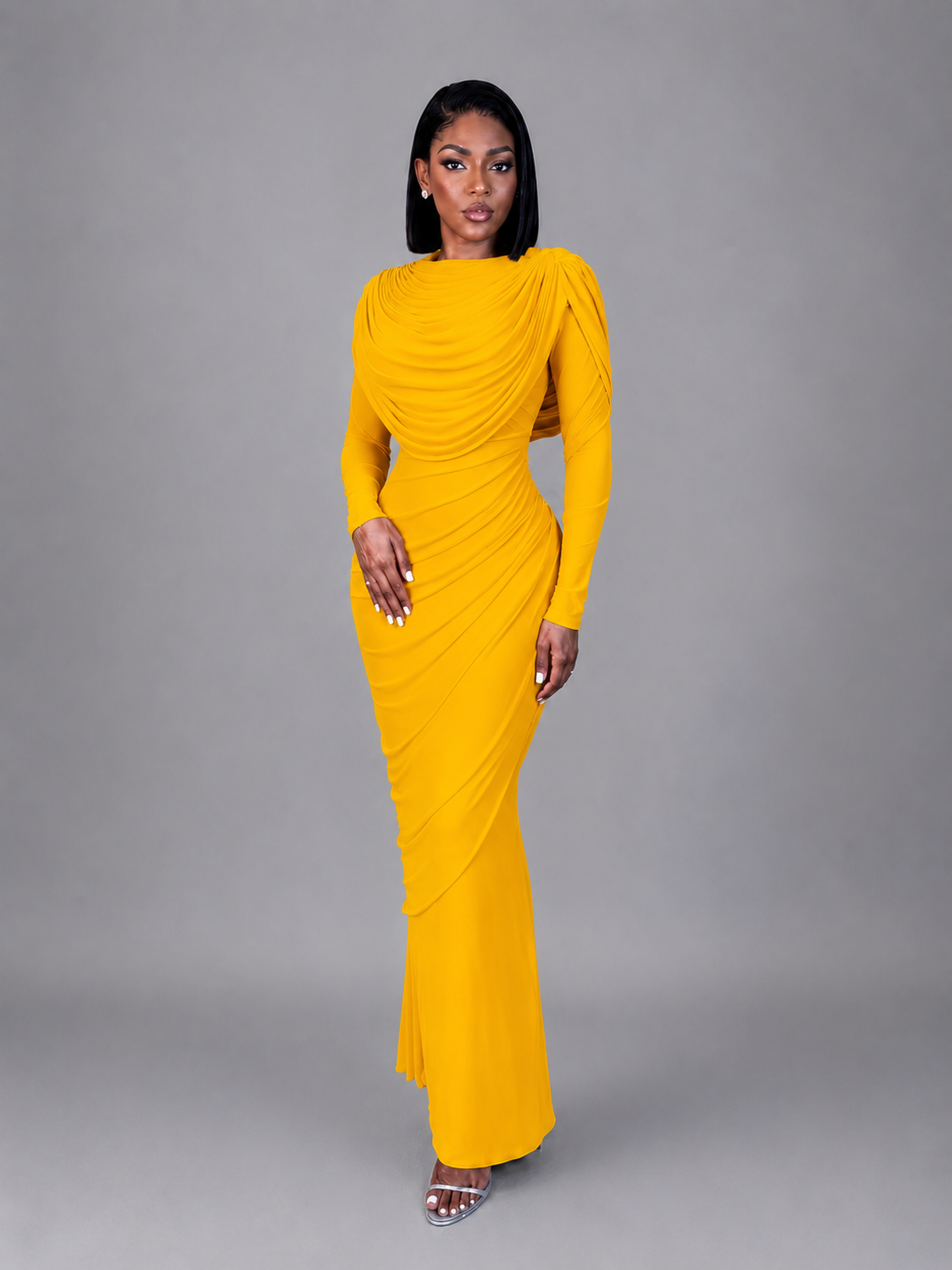 Zaria Draped Maxi Dress