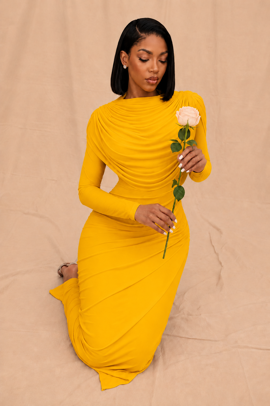 Zaria Draped Maxi Dress