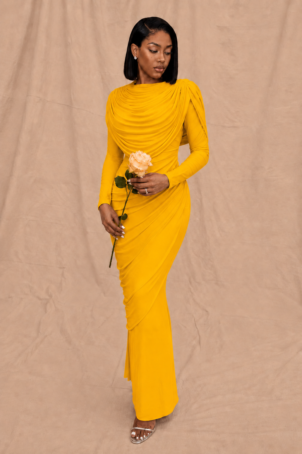 Zaria Draped Maxi Dress