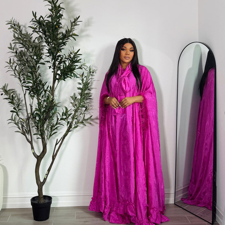 Royal Orchid Cape Gown