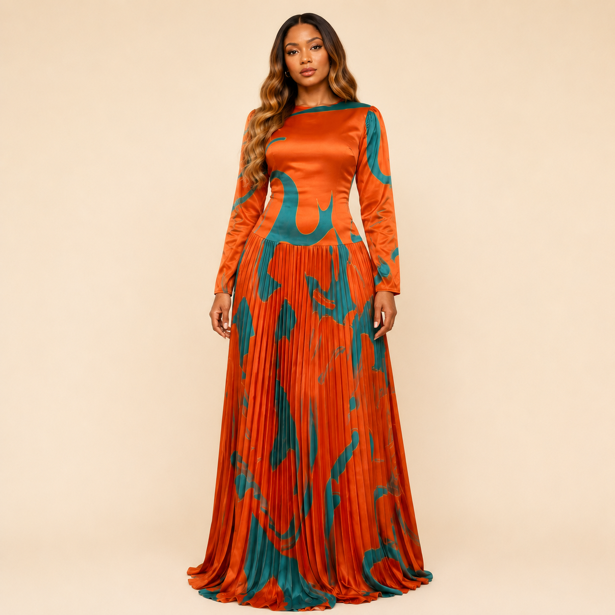 Sunset Pleated Gown
