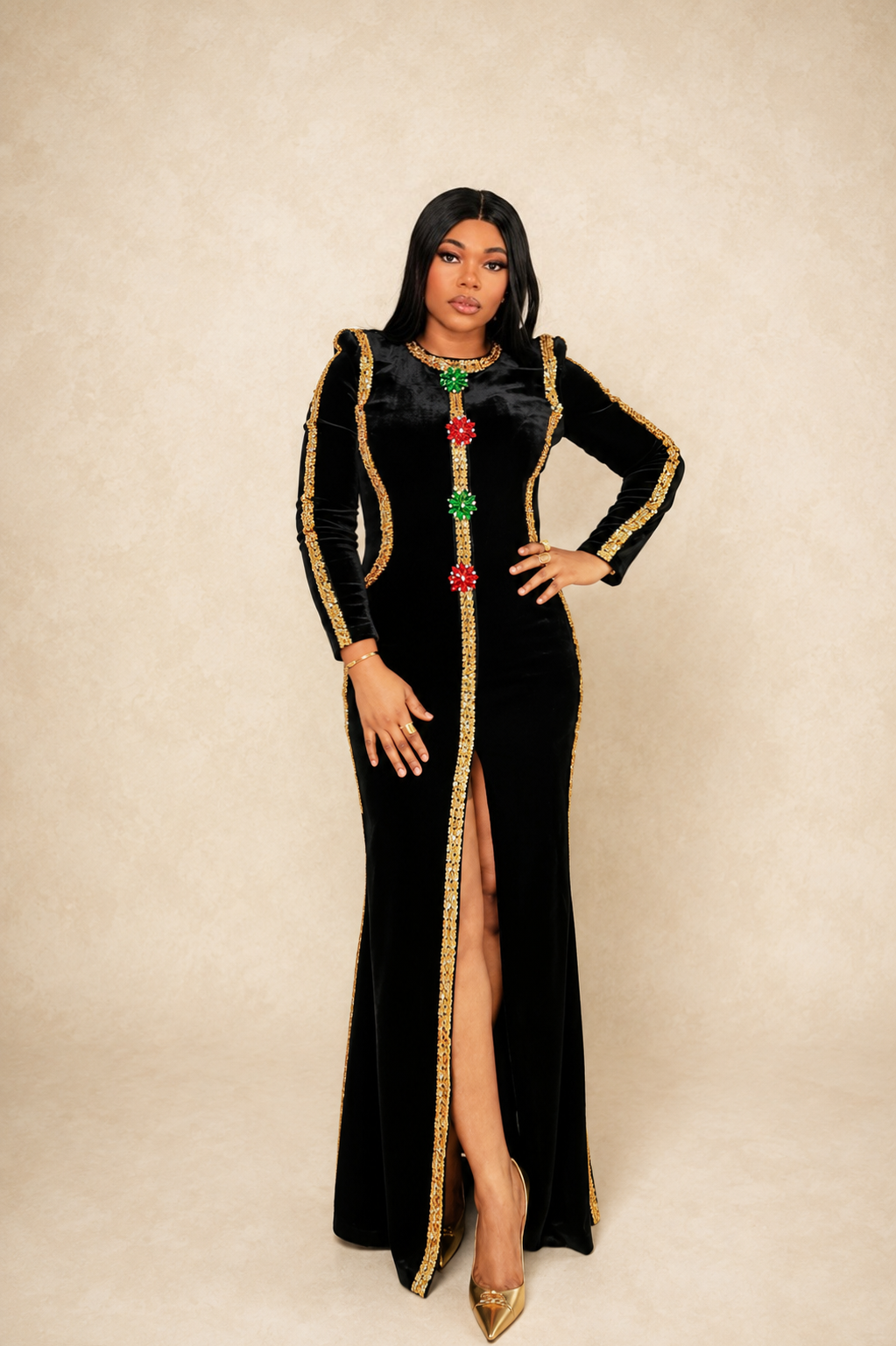 Embellished Noir Dress