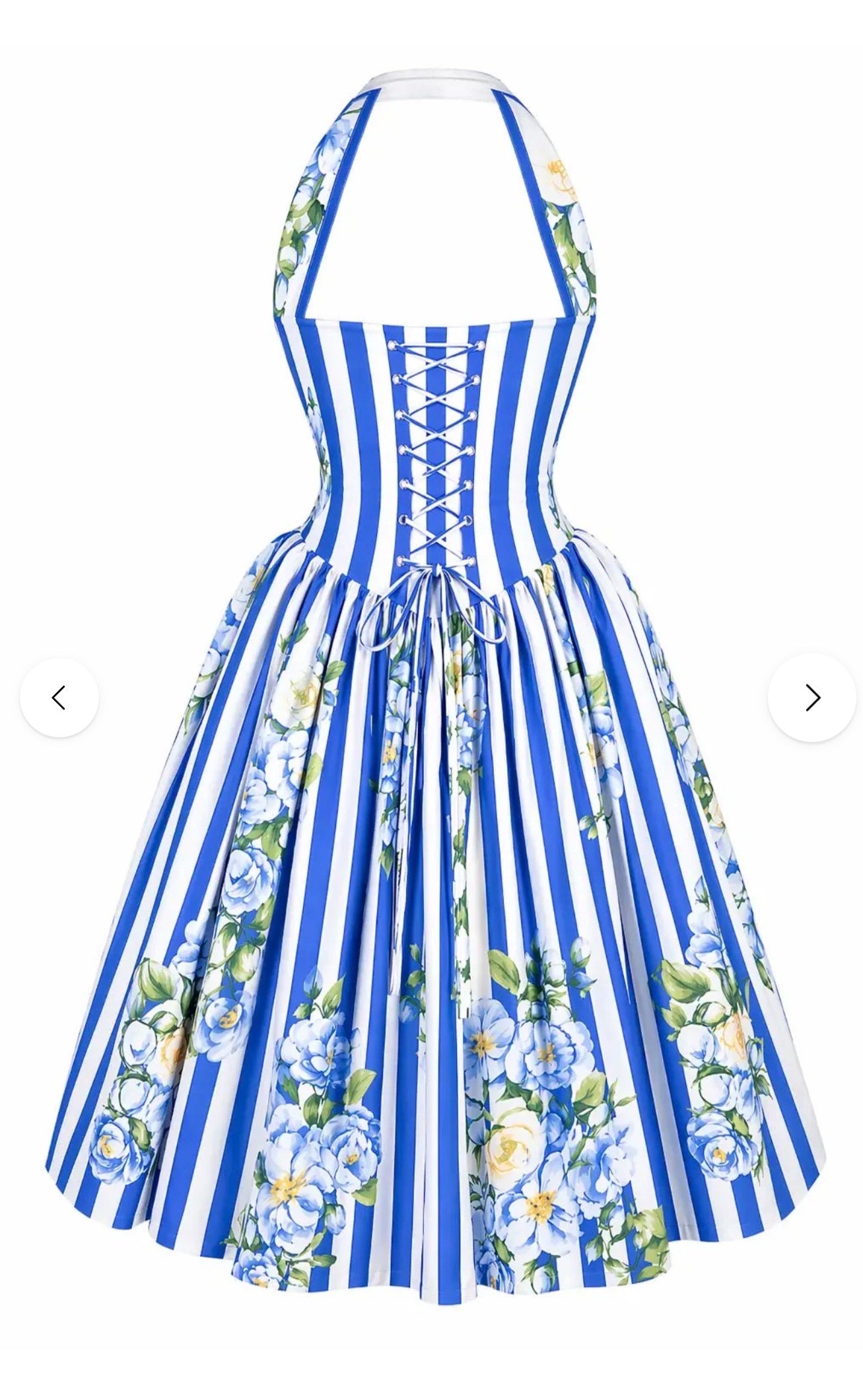 Santorini Bloom Halter Midi Dress