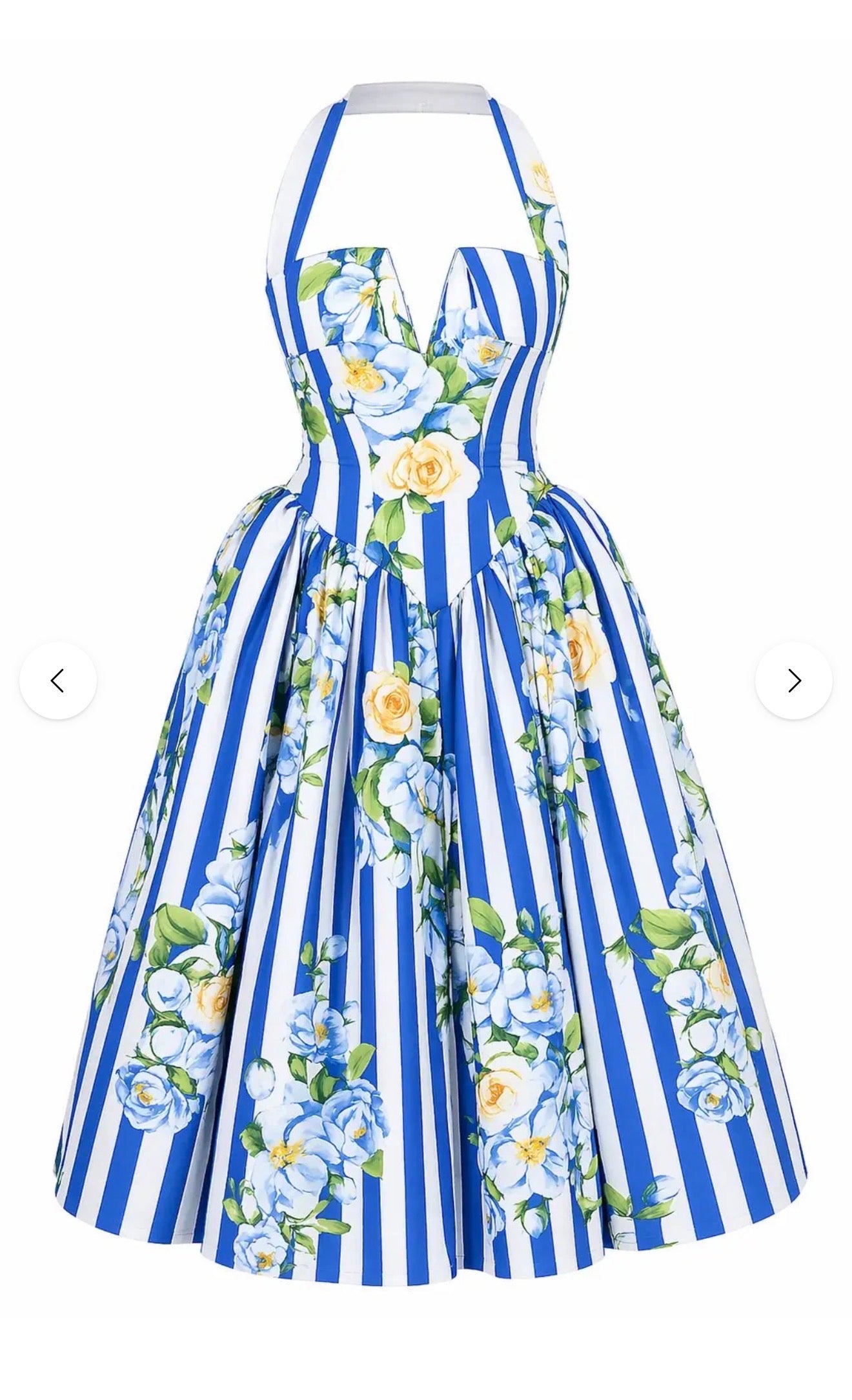Santorini Bloom Halter Midi Dress