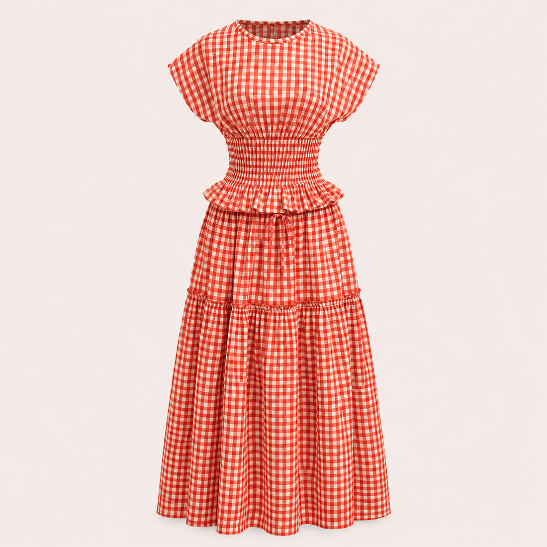 Amelia Gingham Smocked Maxi Set